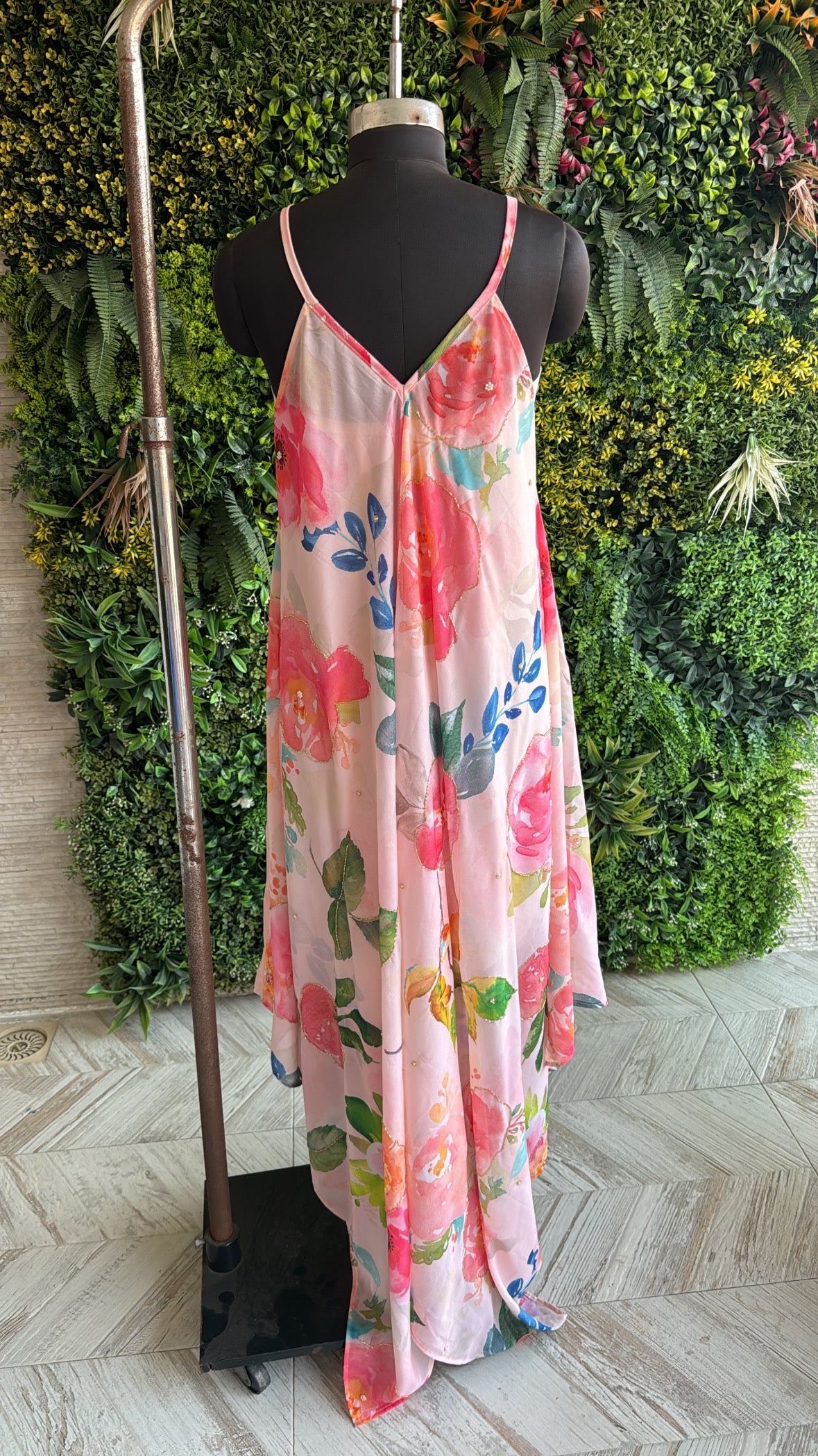 Handkerchief dress with hand embroidered details