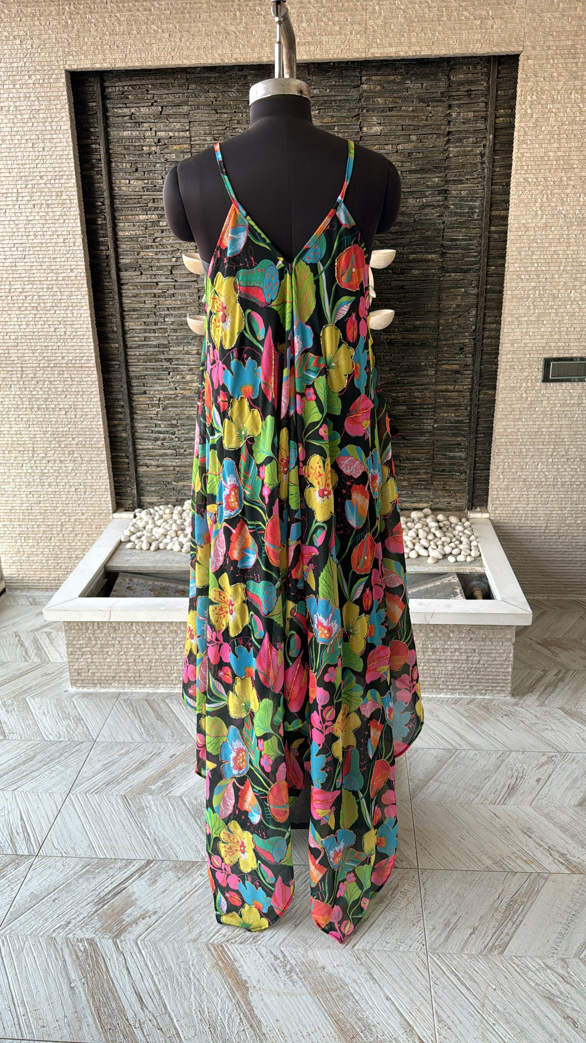 Handkerchief dress with hand embroidered details
