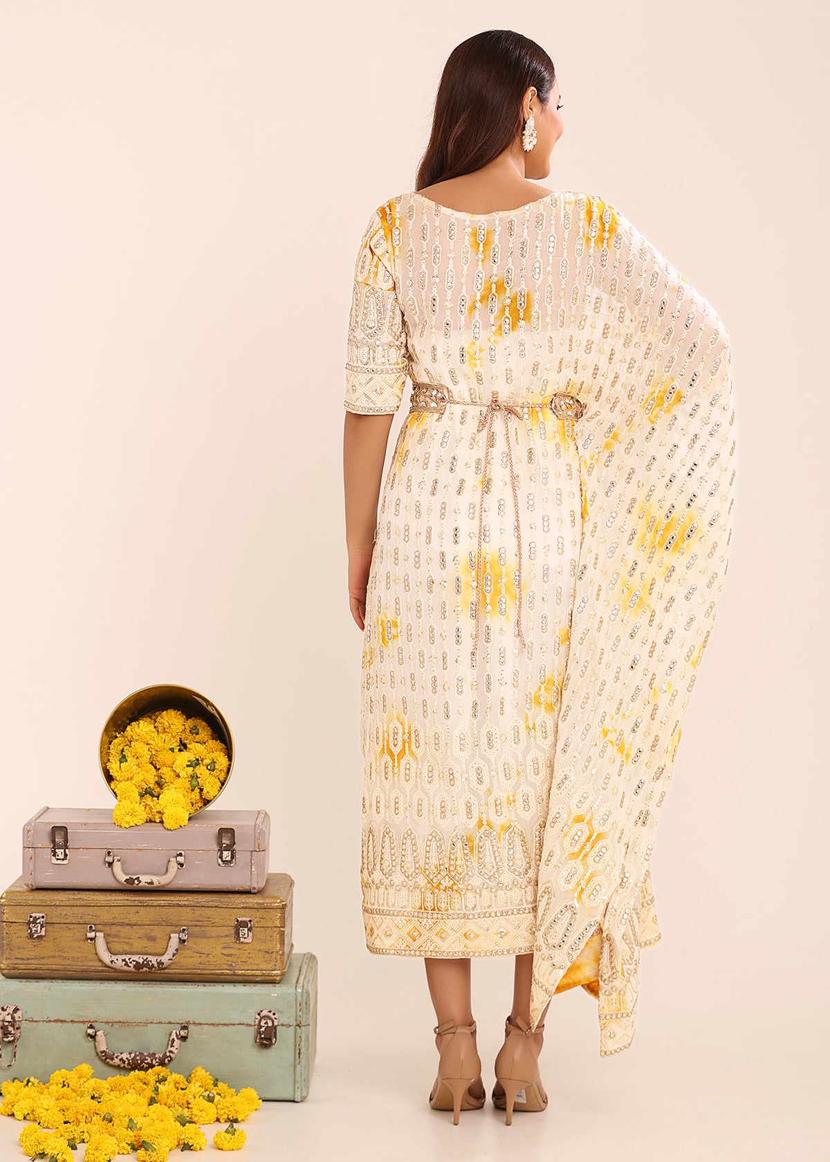 Tie & Dye Half Kaftan Dress