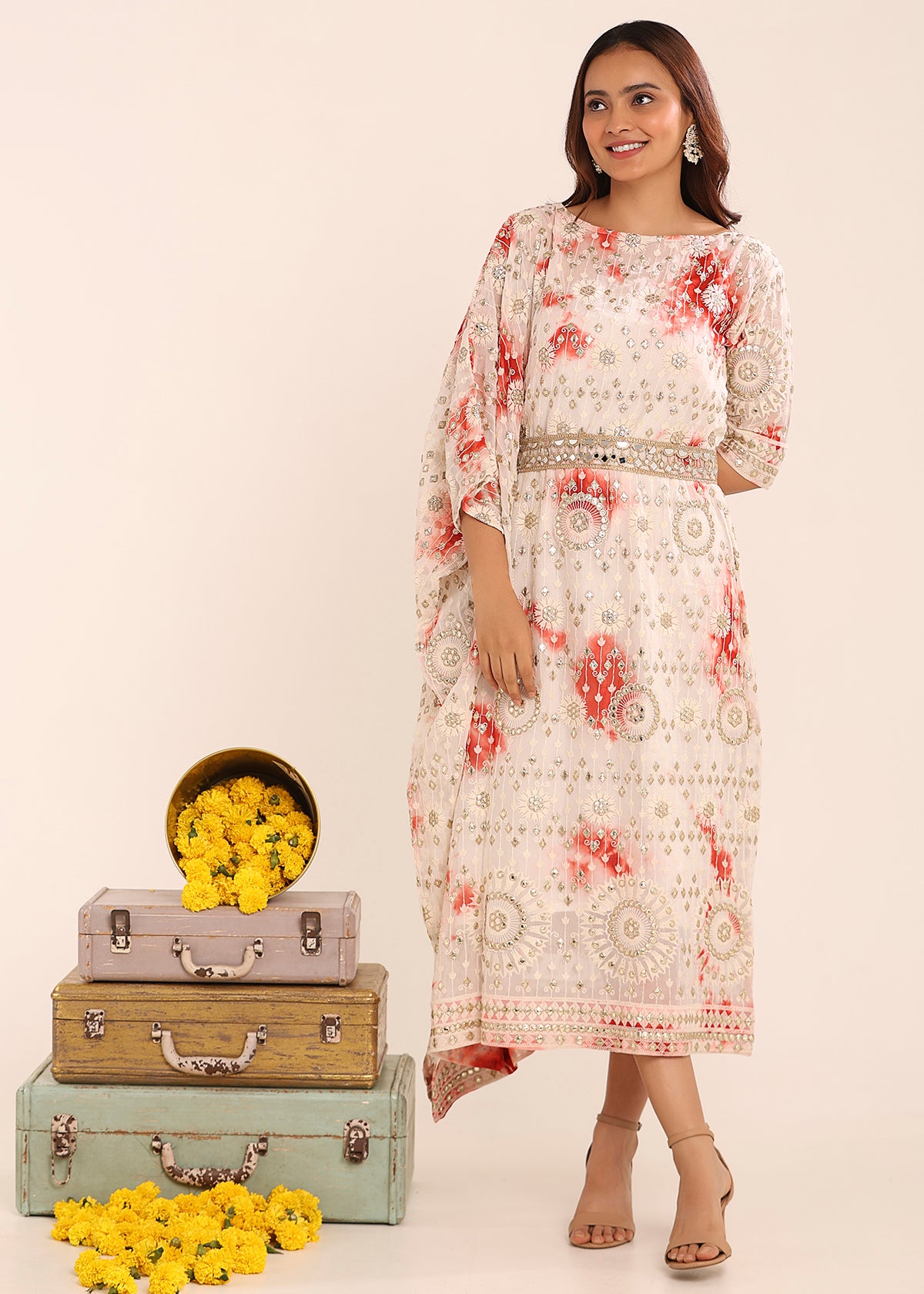Tie & Dye Half Kaftan Dress