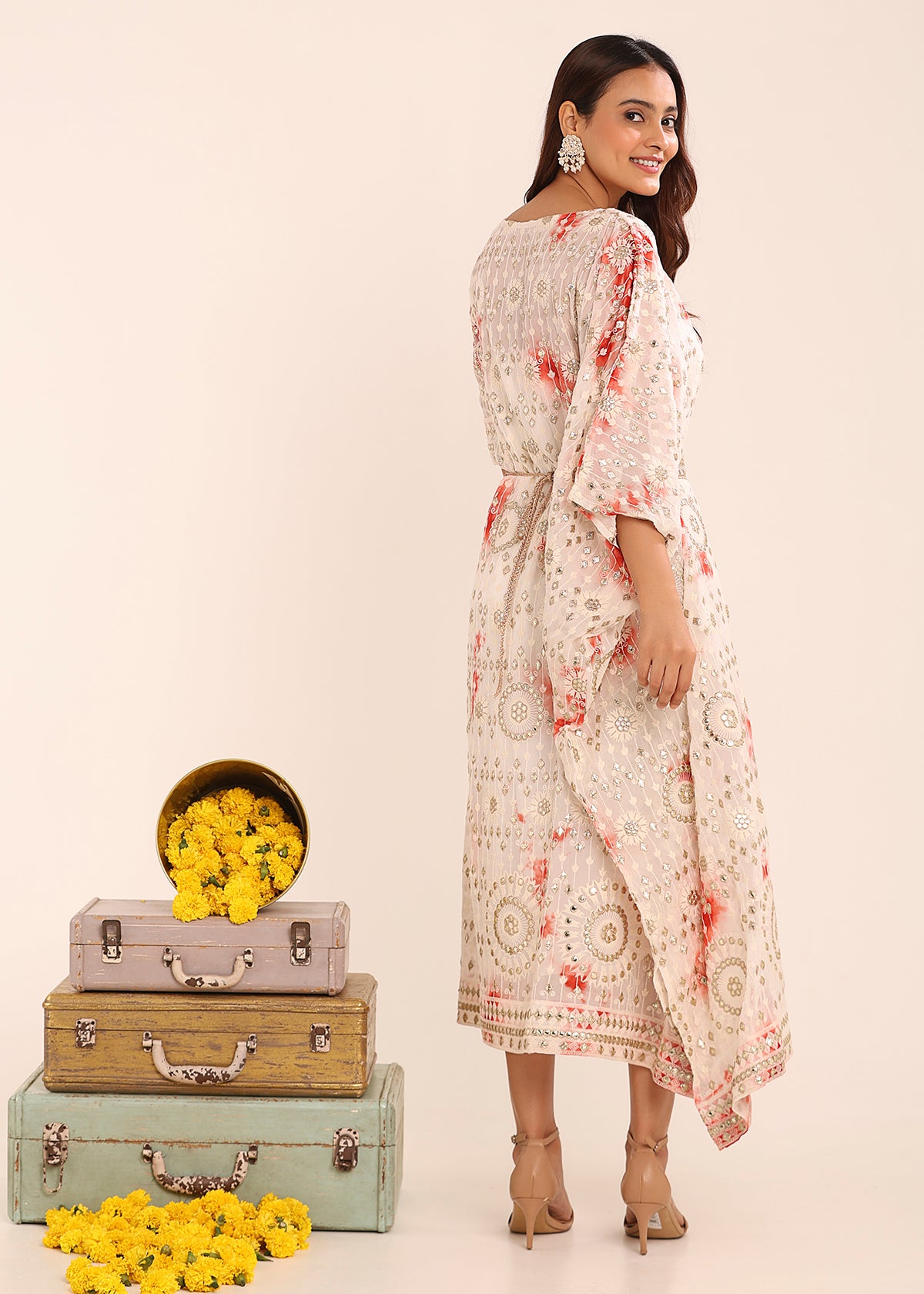 Tie & Dye Half Kaftan Dress