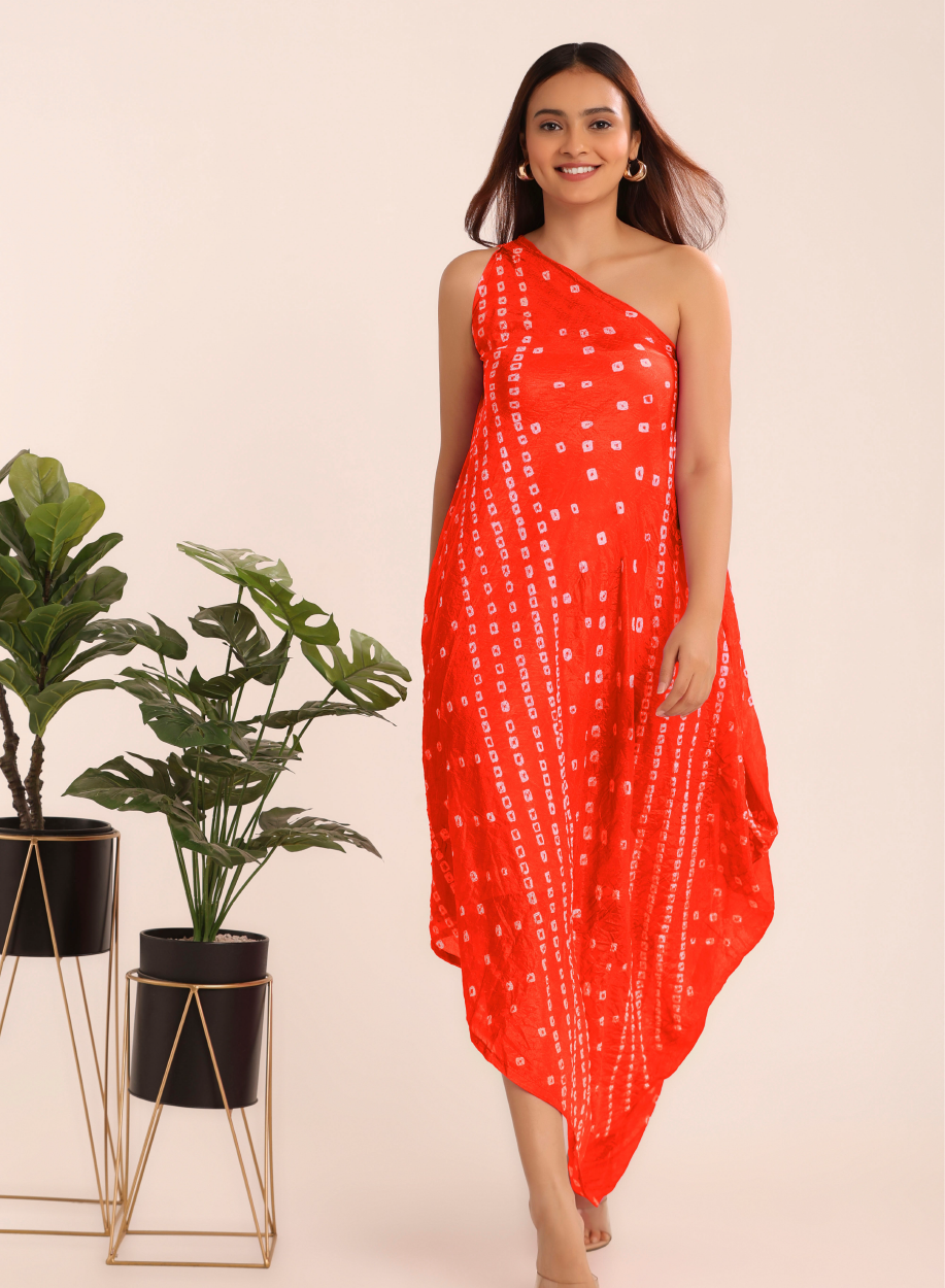 Bandhani Cowl Dress
