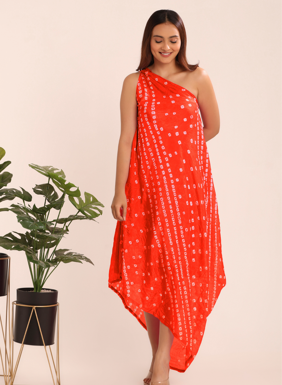 Bandhani Cowl Dress