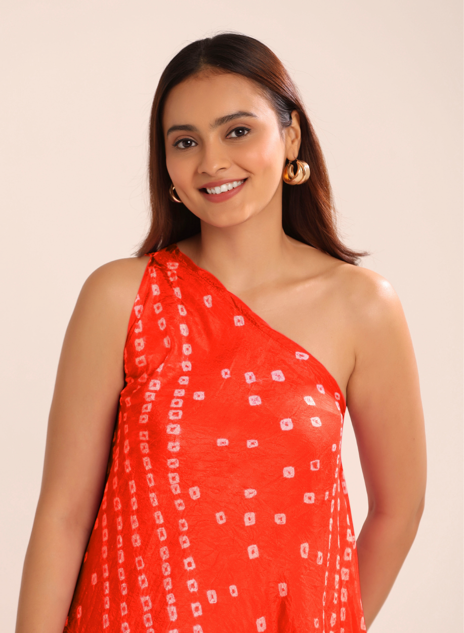 Bandhani Cowl Dress