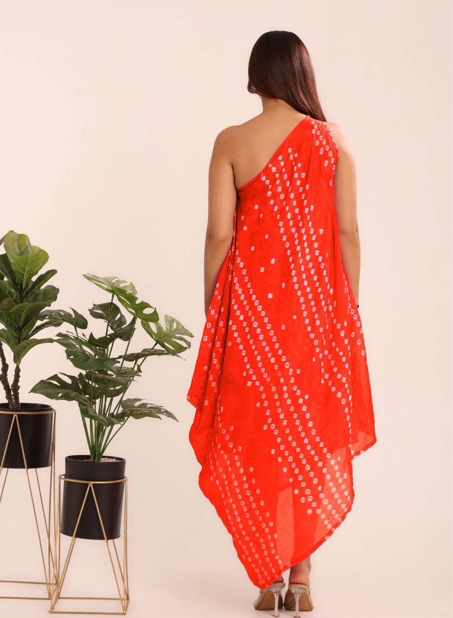 Bandhani Cowl Dress