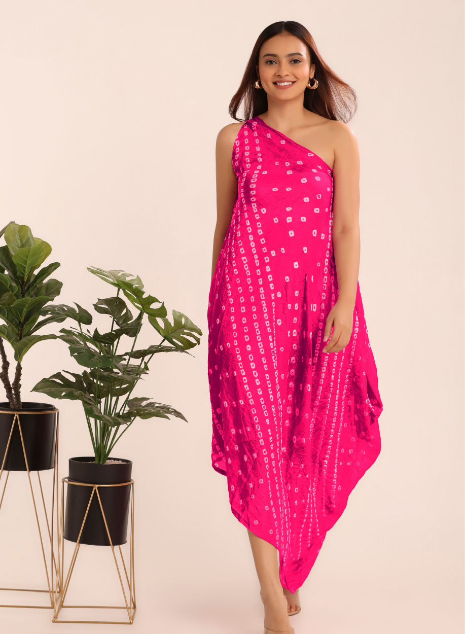 Bandhani Cowl Dress