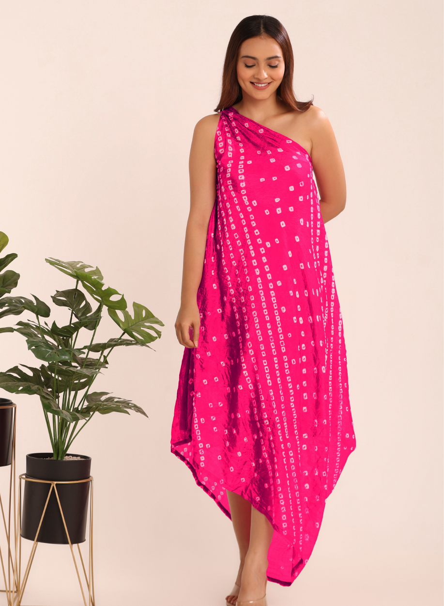 Bandhani Cowl Dress