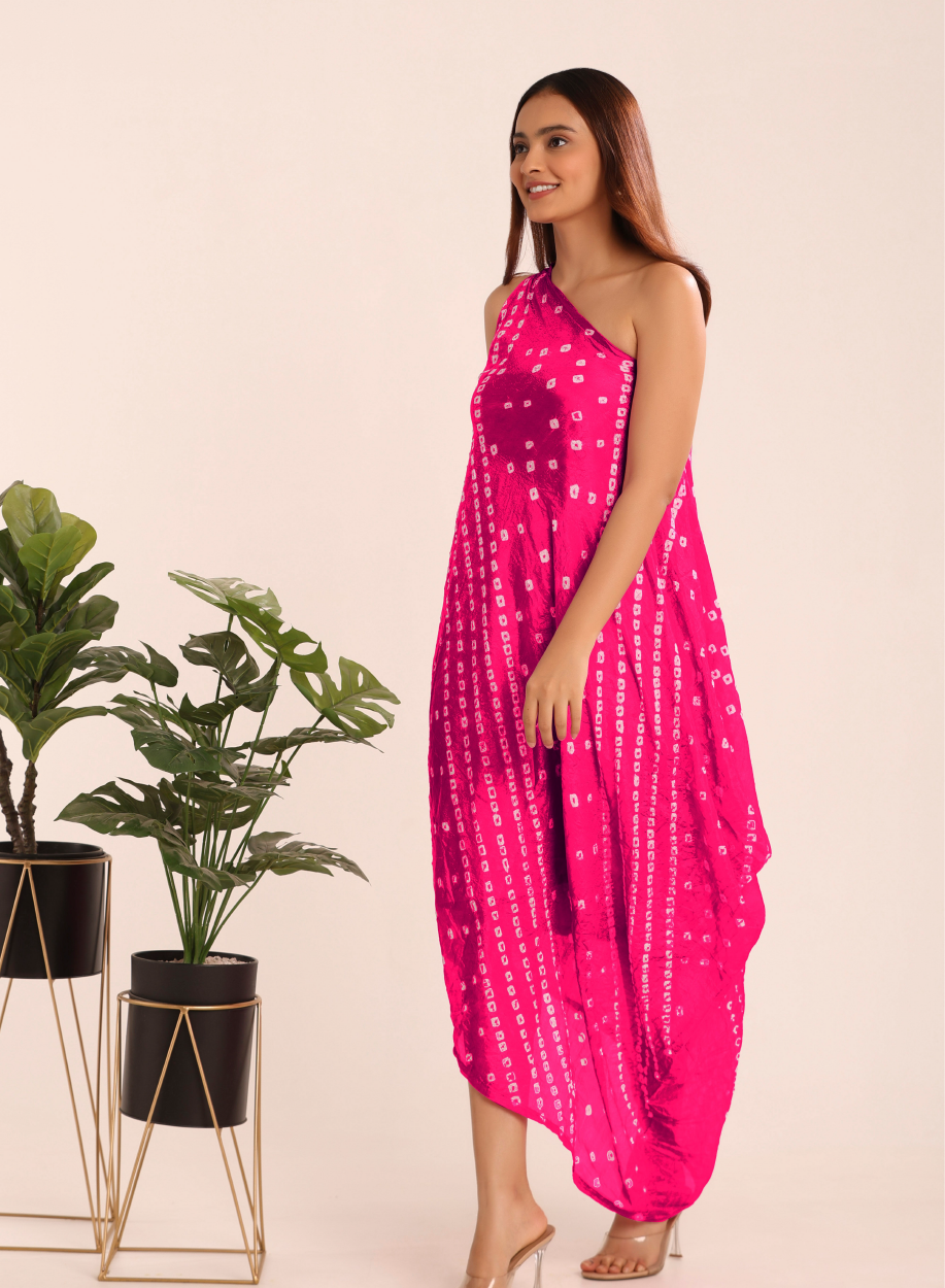 Bandhani Cowl Dress