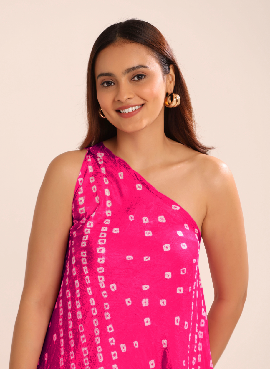 Bandhani Cowl Dress