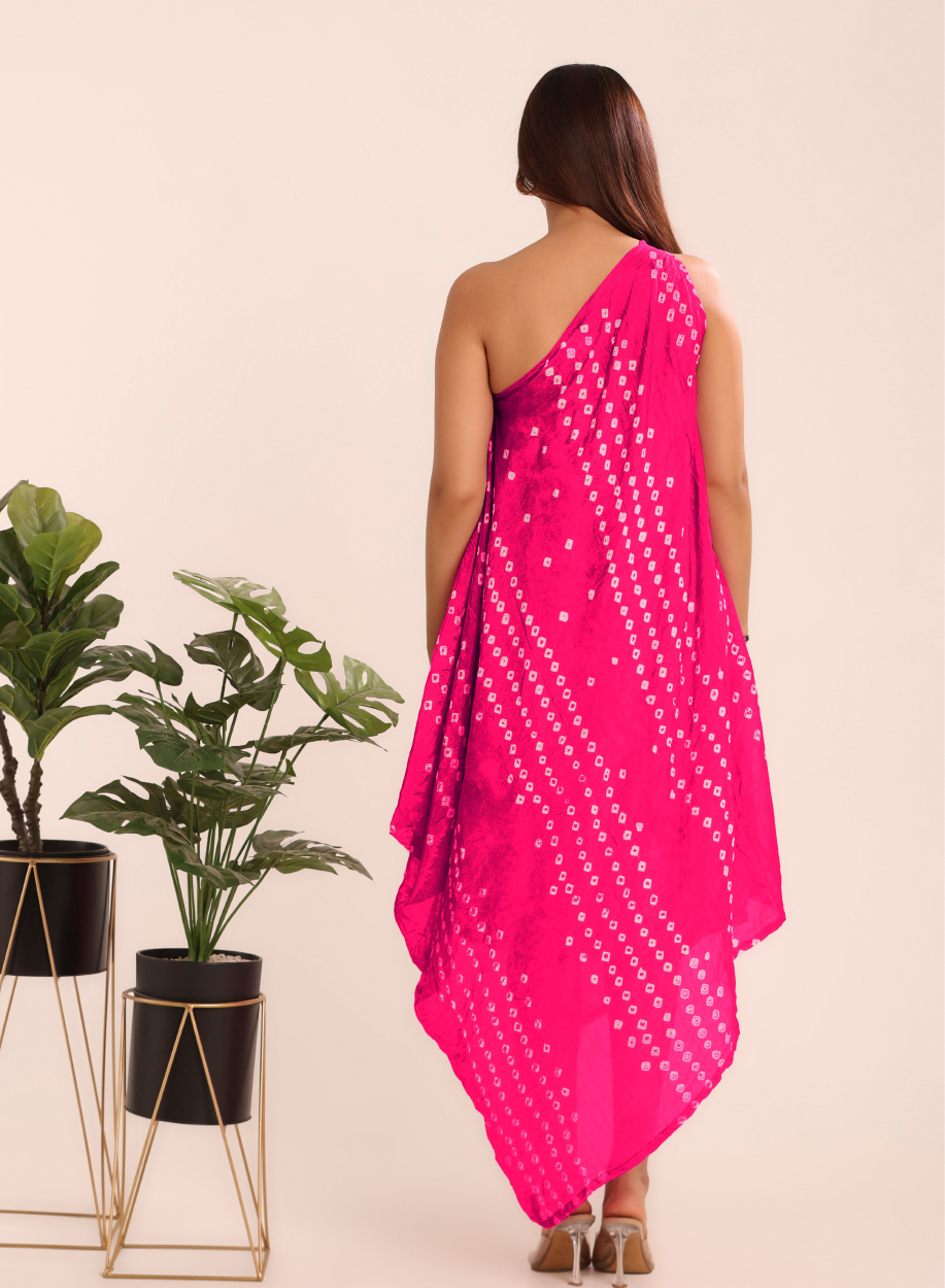 Bandhani Cowl Dress