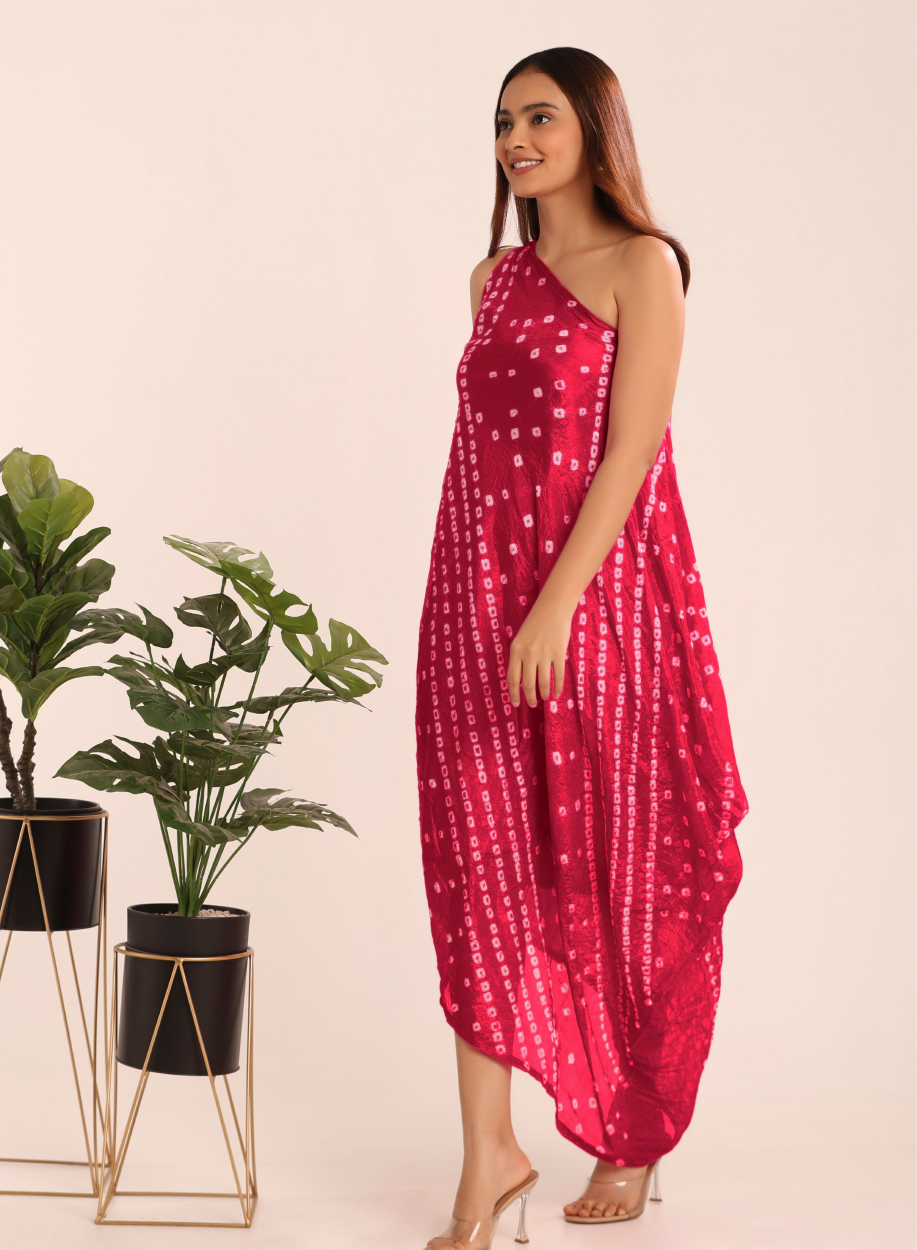 Bandhani Cowl Dress