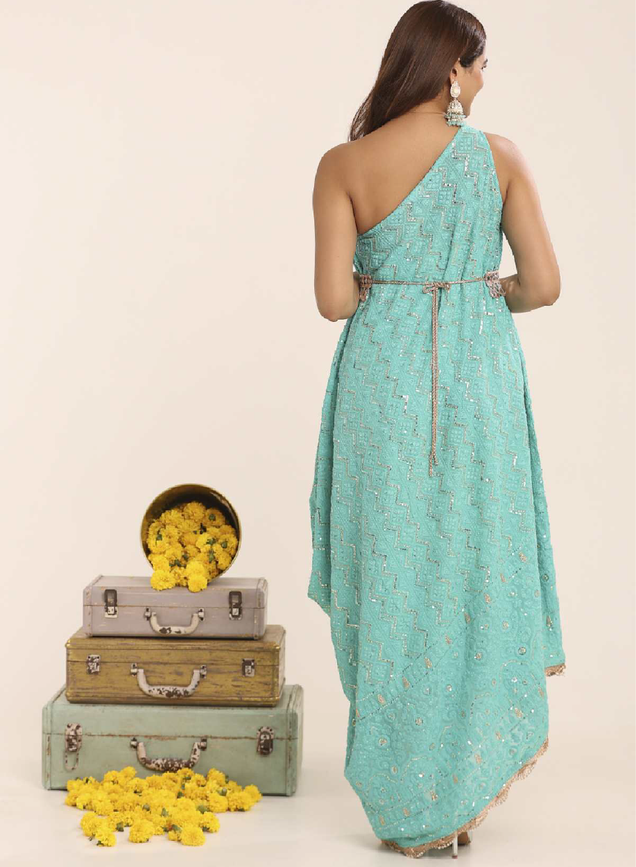 Lucknowi Cowl Dress