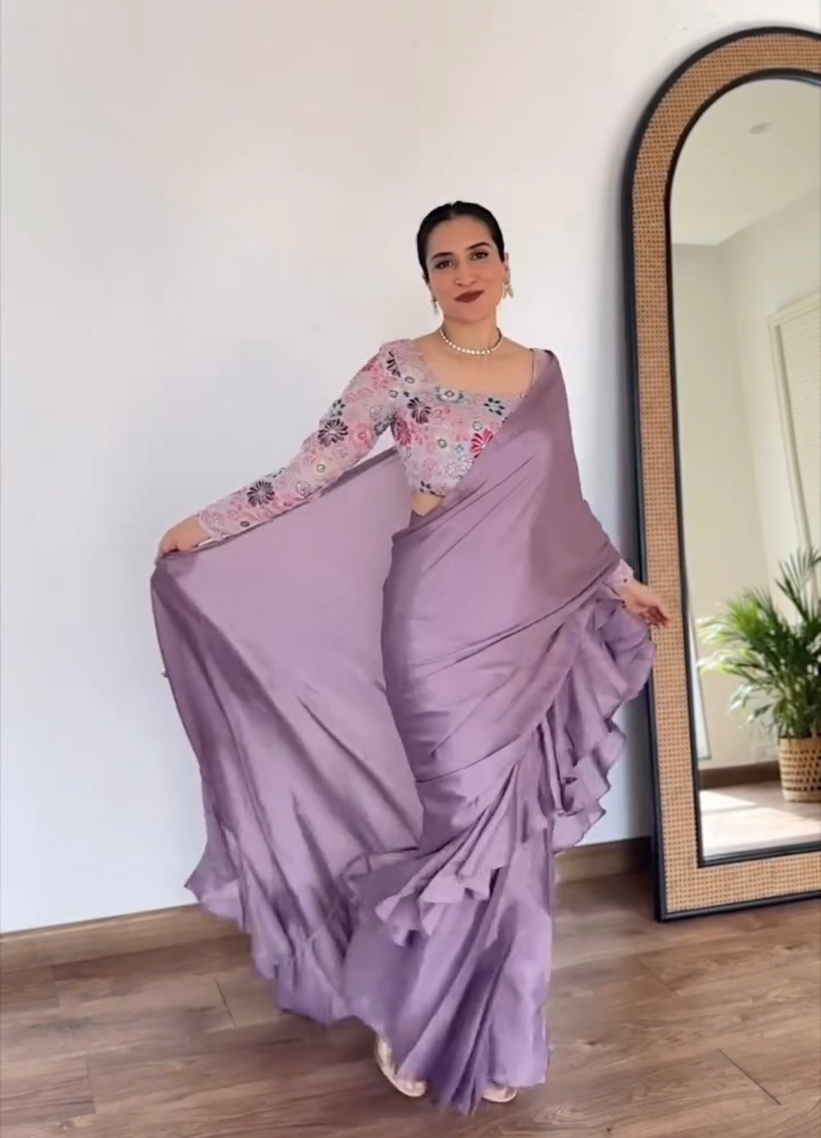 Pre-Draped Saree with Blouse