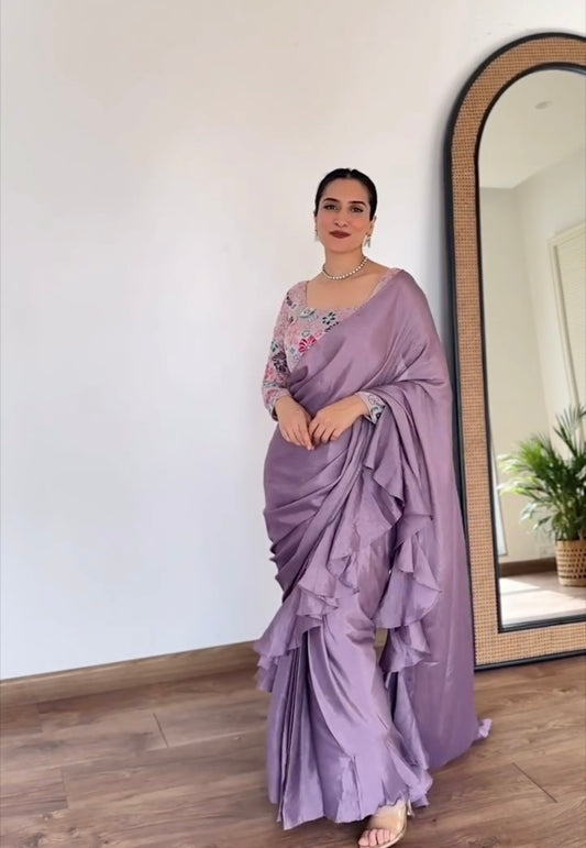 Pre-Draped Saree with Blouse