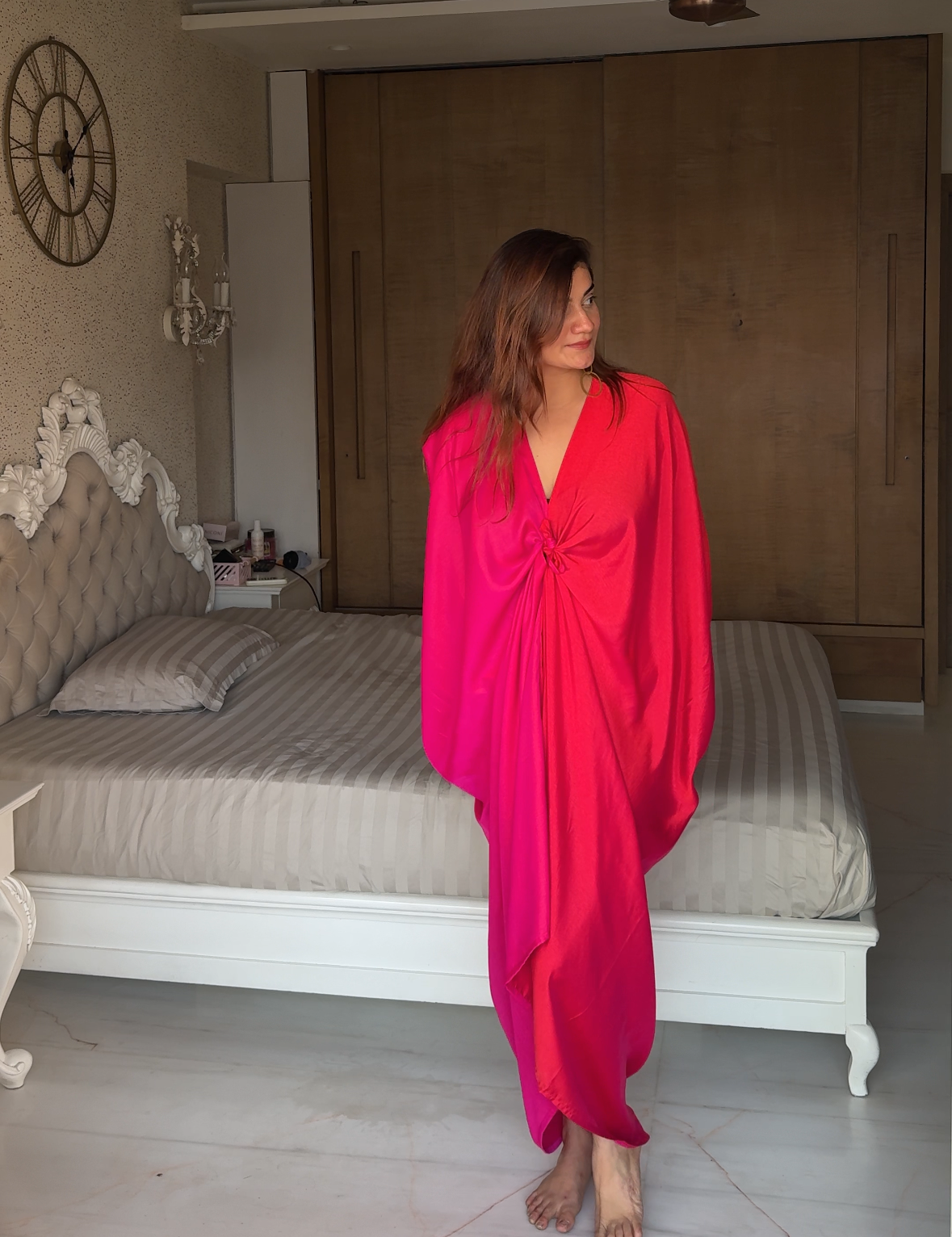 Dual tone knot kaftan