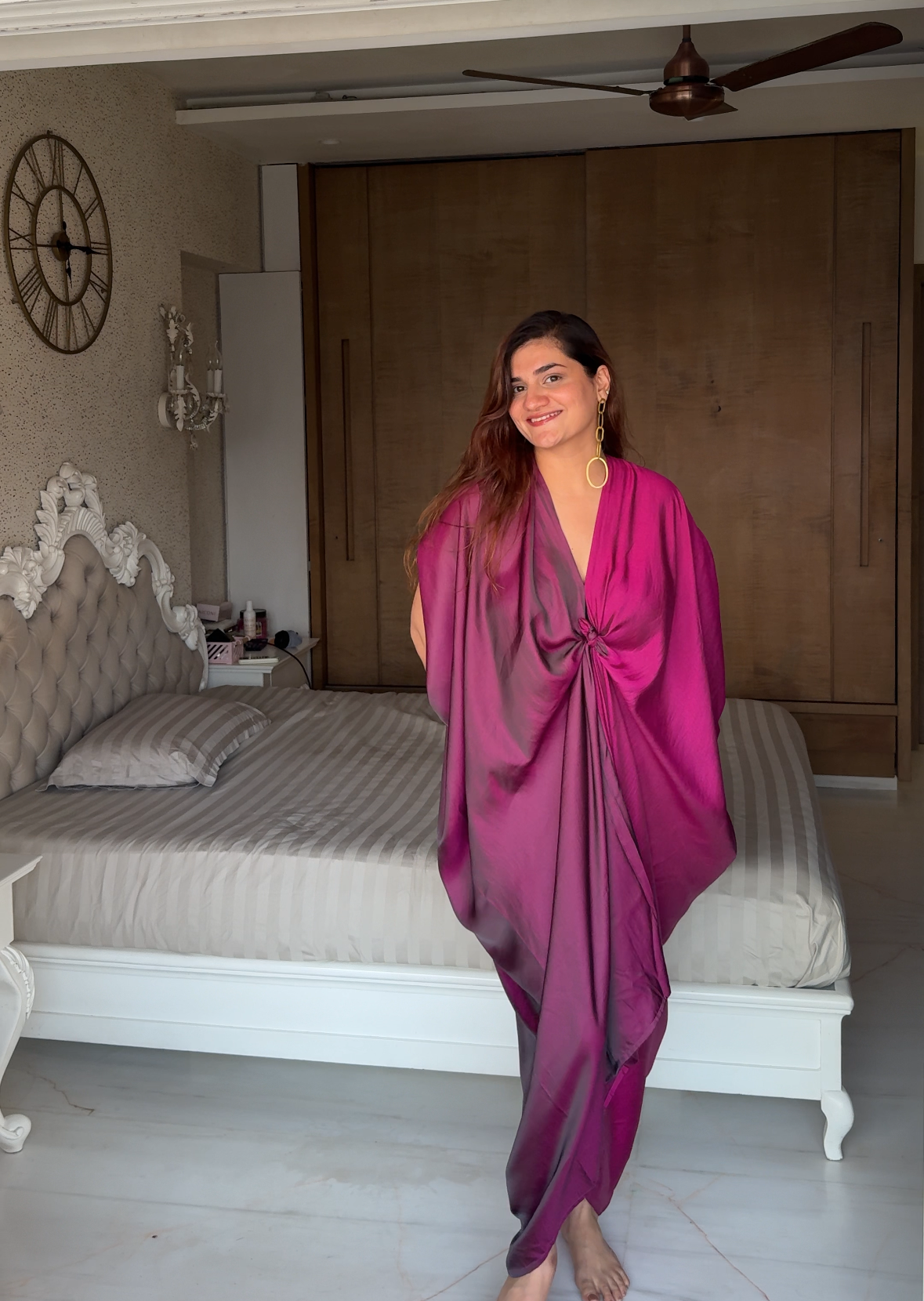 Dual tone knot kaftan