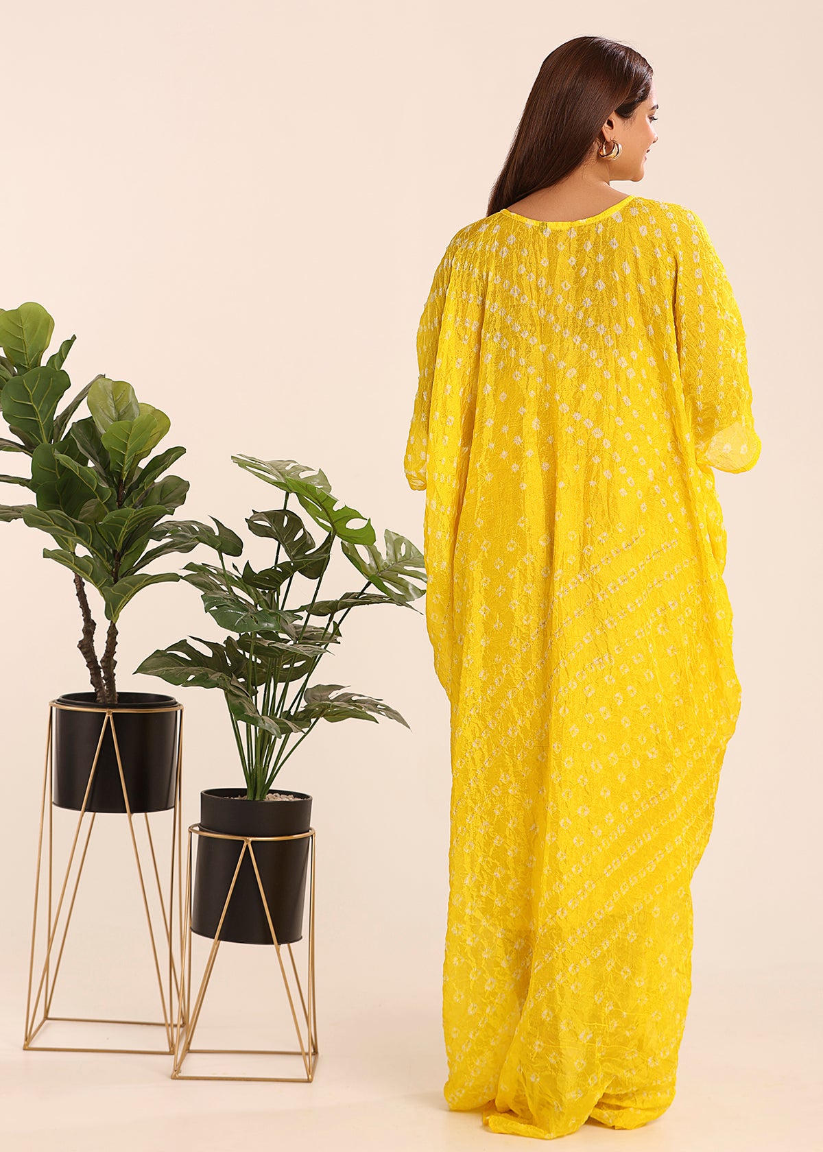 Pleated Bandhni Kaftan