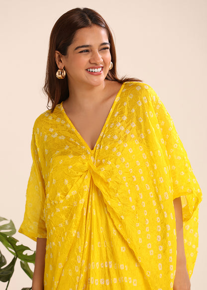 Pleated Bandhni Kaftan