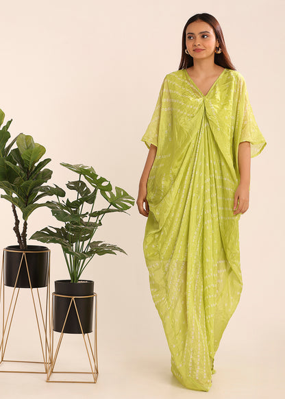 Pleated Bandhni Kaftan