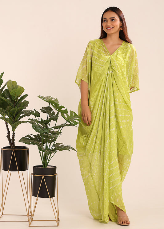 Pleated Bandhni Kaftan