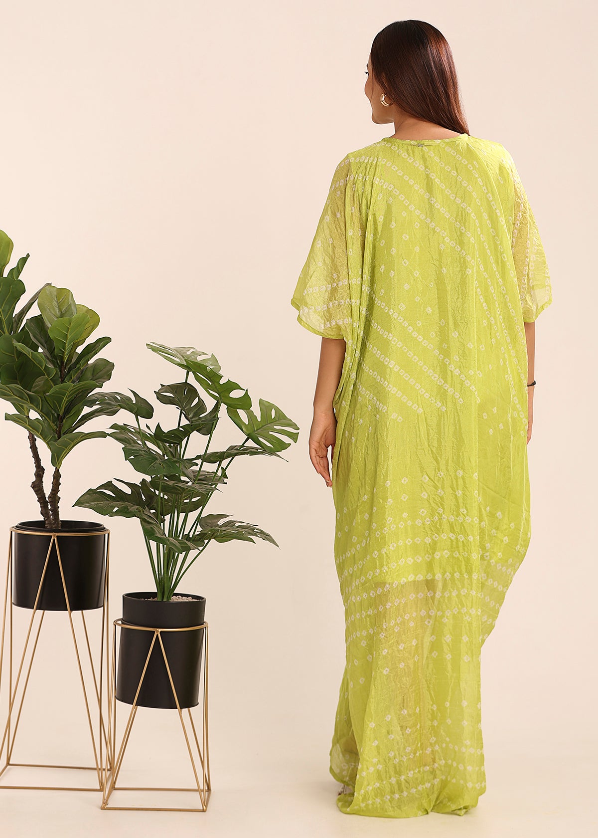 Pleated Bandhni Kaftan