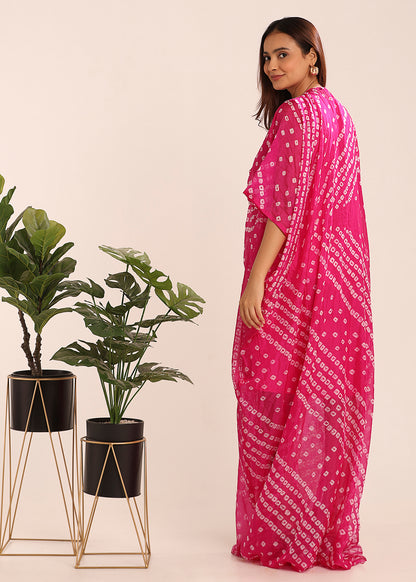 Pleated Bandhni Kaftan