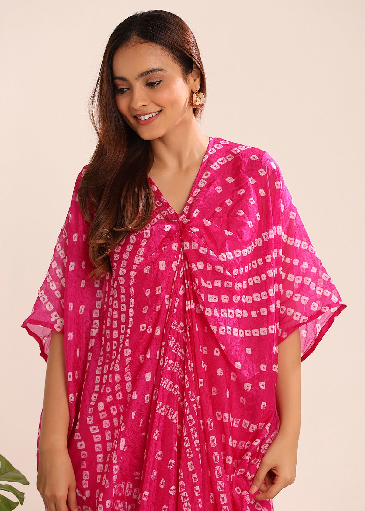 Pleated Bandhni Kaftan