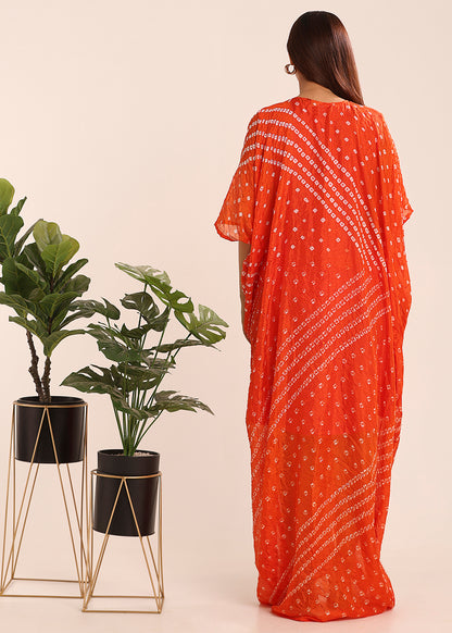 Pleated Bandhni Kaftan