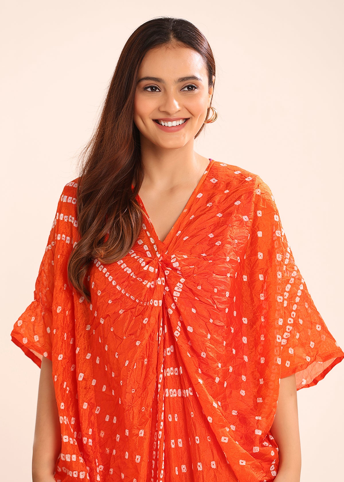 Pleated Bandhni Kaftan