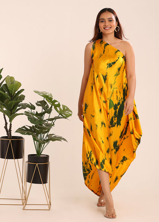 Tie and Dye Cowl Dress - Haldi & Mehendi