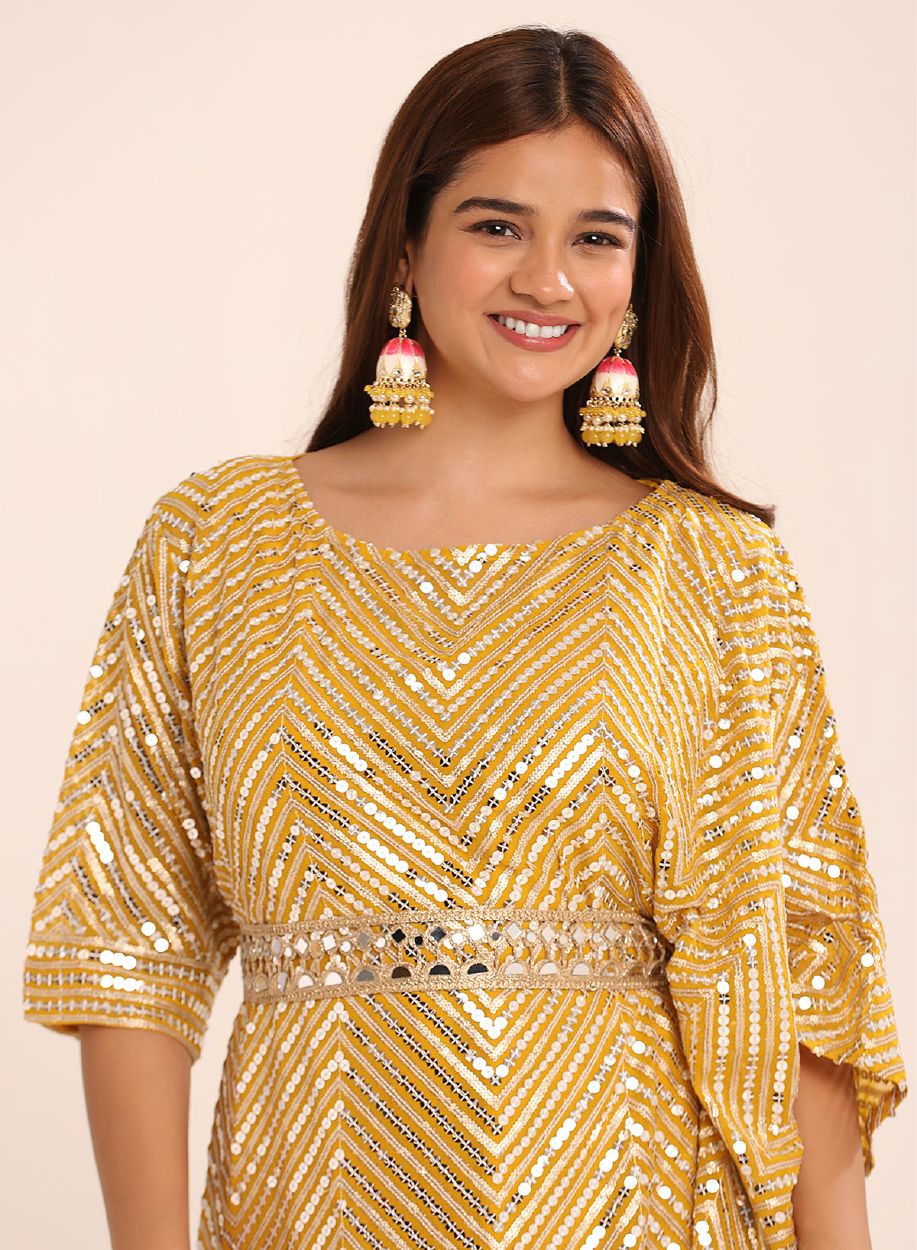 Half Kaftan Sequin Dress