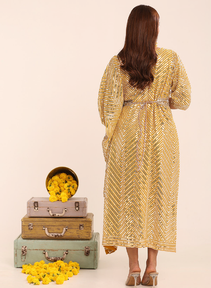 Half Kaftan Sequin Dress