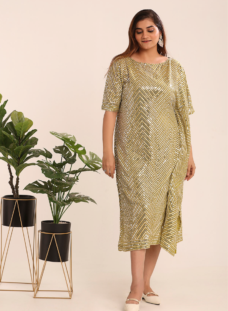 Half Kaftan Sequin Dress