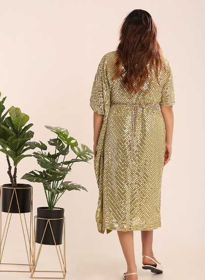 Half Kaftan Sequin Dress