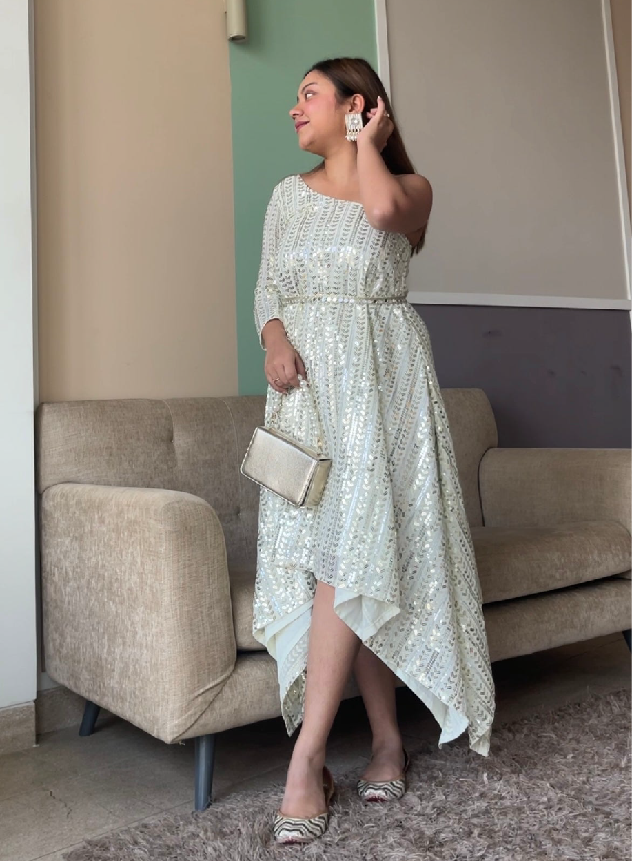 Asymmetrical One Shoulder Dress – The Blessed Wardrobe